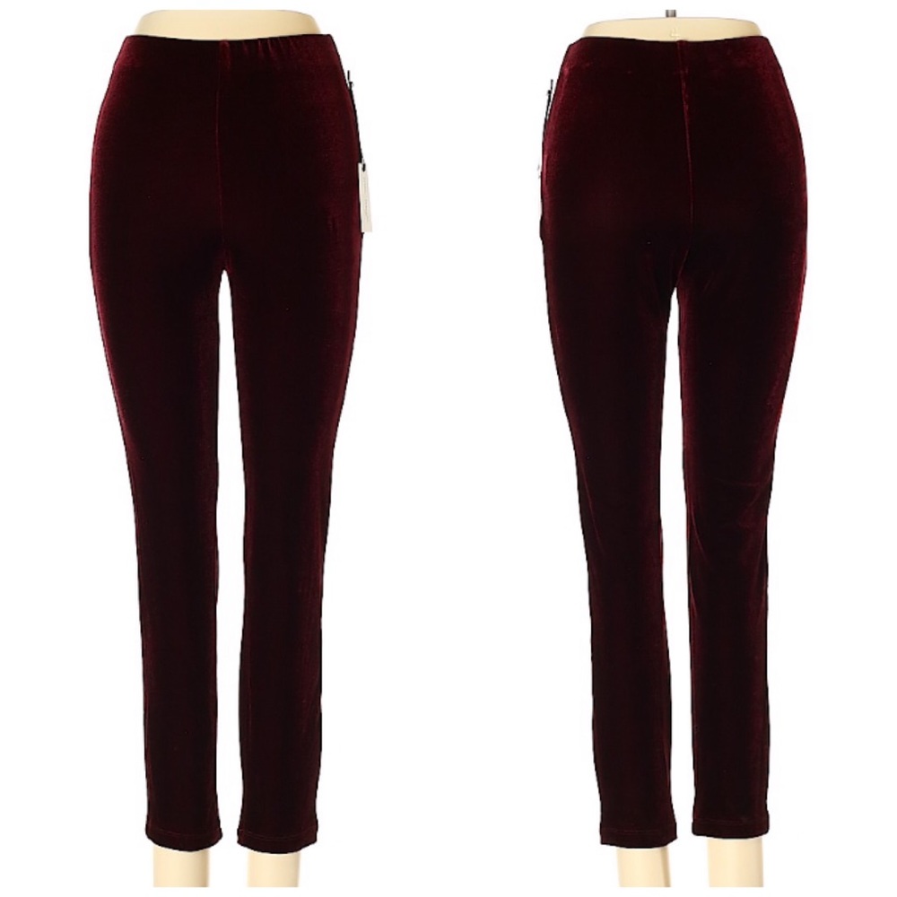 Lovers + Friends Burgundy Velvet Leggings NEW